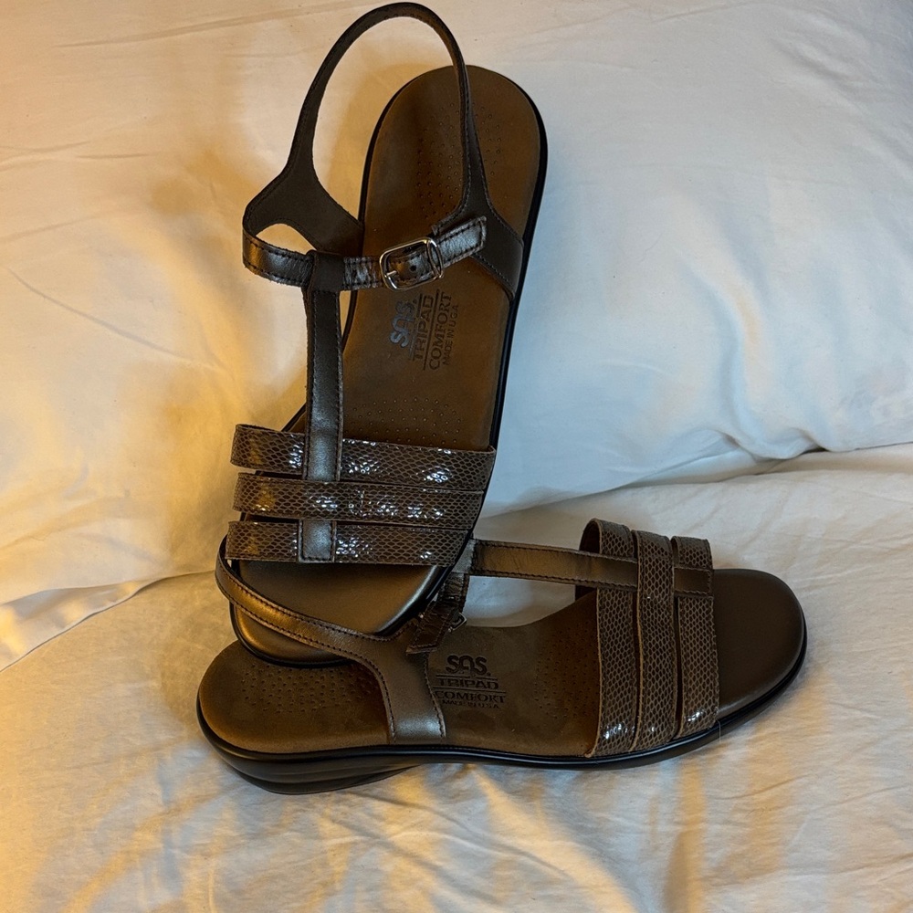 SAS Dark Brown Strappy Sandals